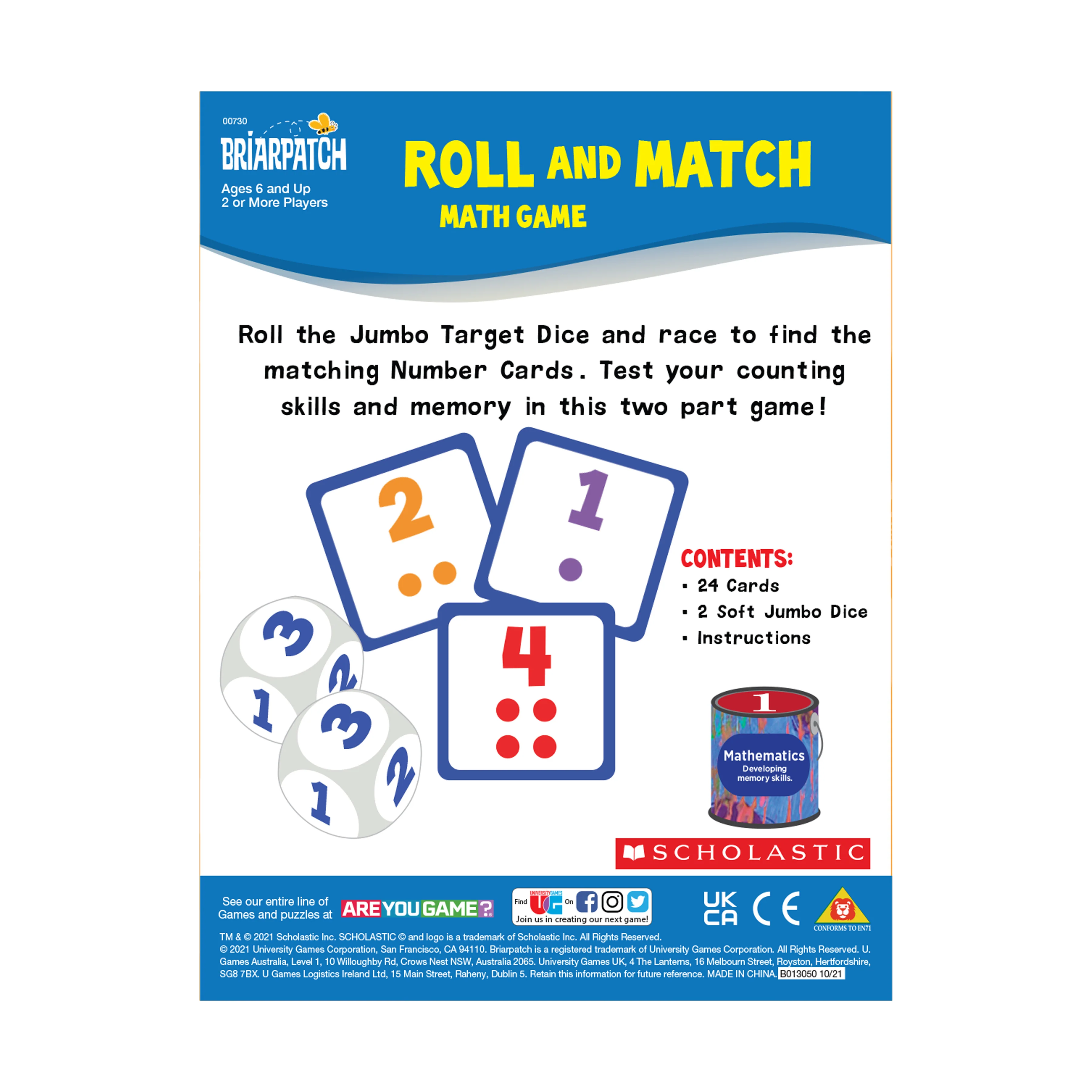 Scholastic Roll and Match Math Game - Dice and Number Fun - Image 2