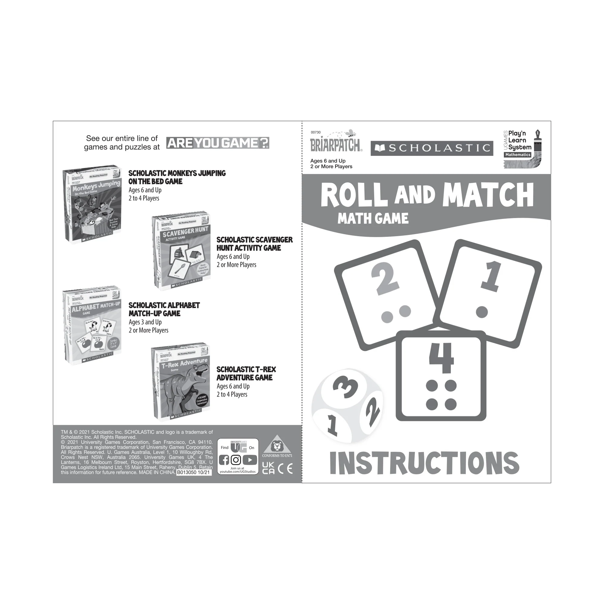 Scholastic Roll and Match Math Game - Dice and Number Fun - Image 4