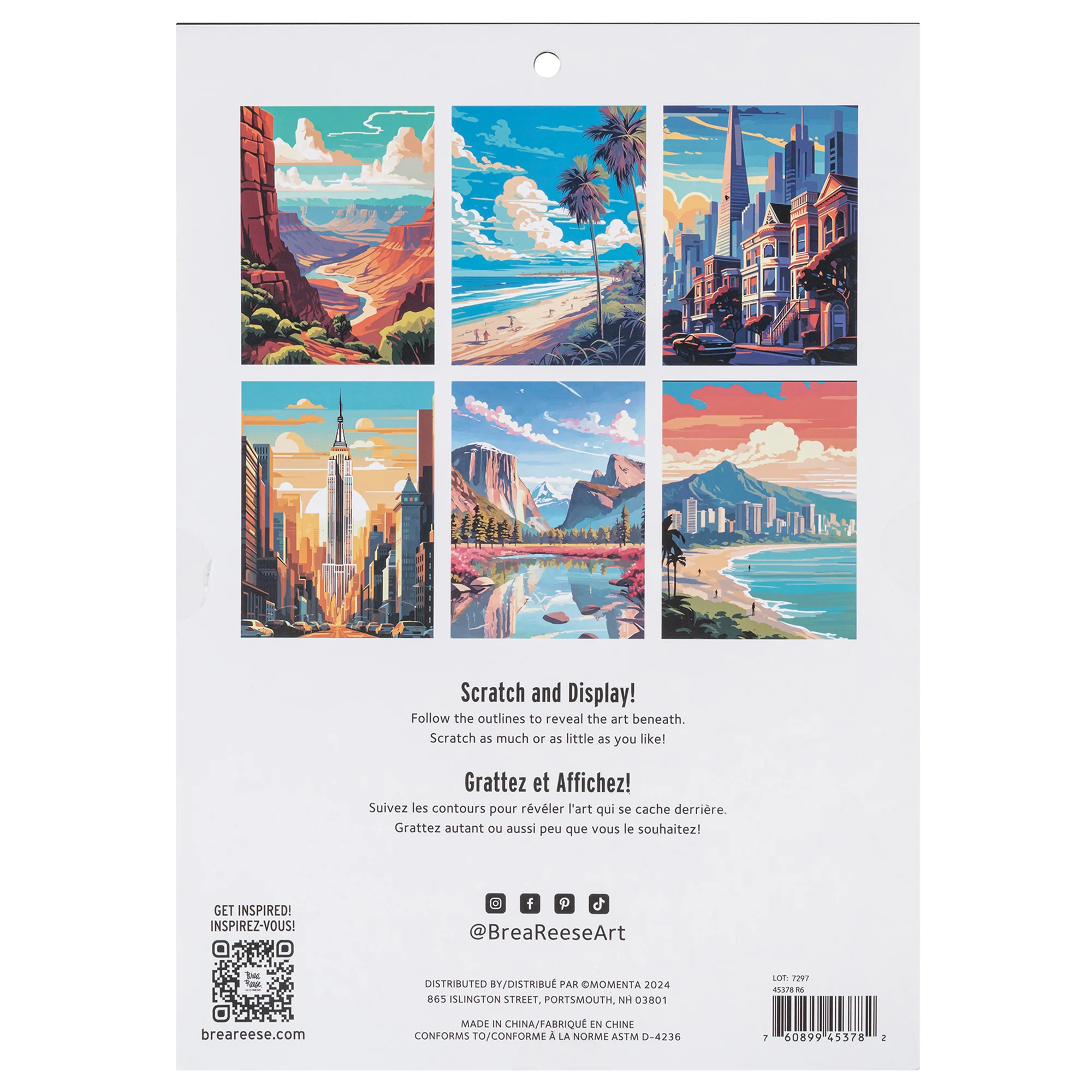 Scratch Art Paper Pad - Destinations 6-Design Travel Landmarks Kit - Image 2