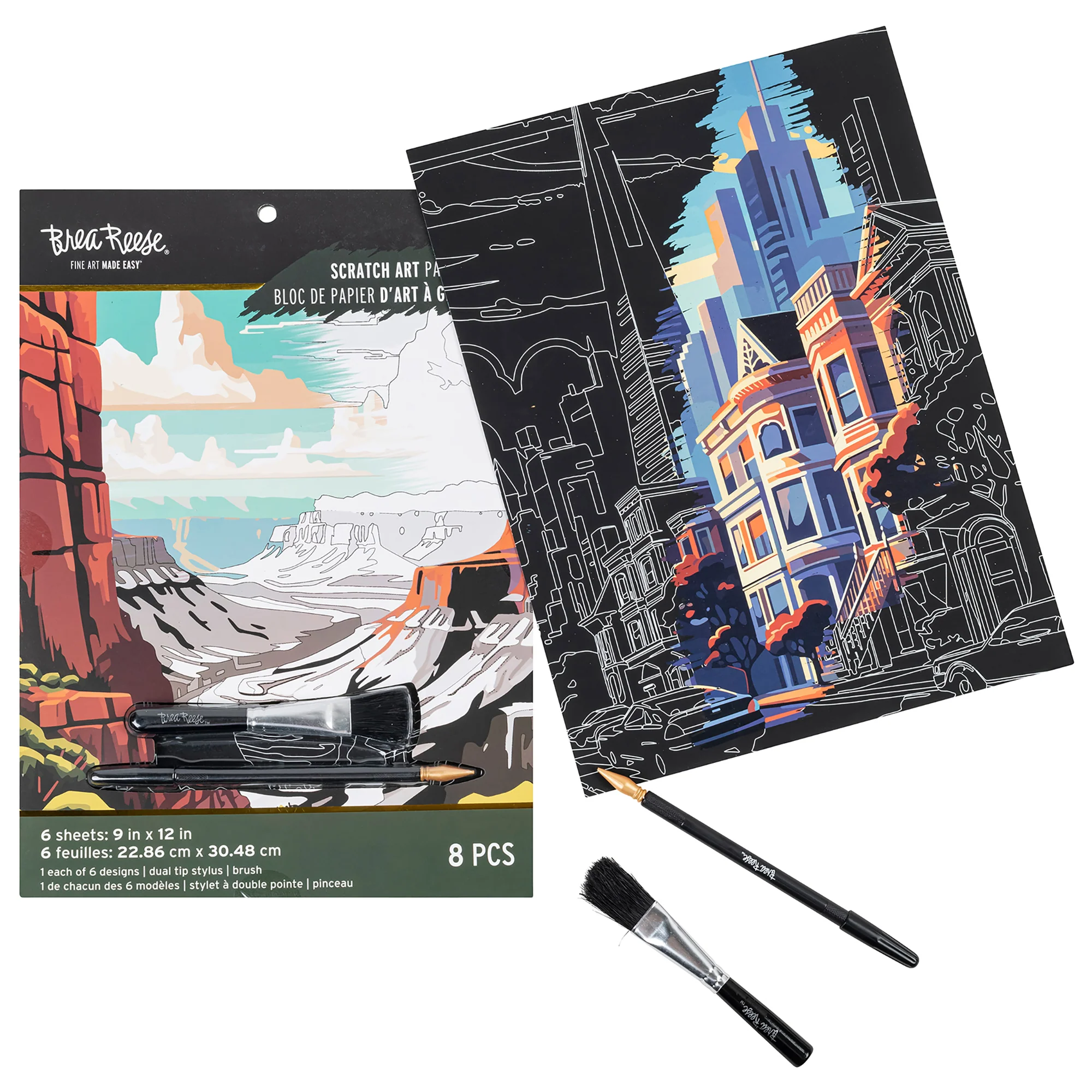 Scratch Art Paper Pad - Destinations 6-Design Travel Landmarks Kit - Image 3