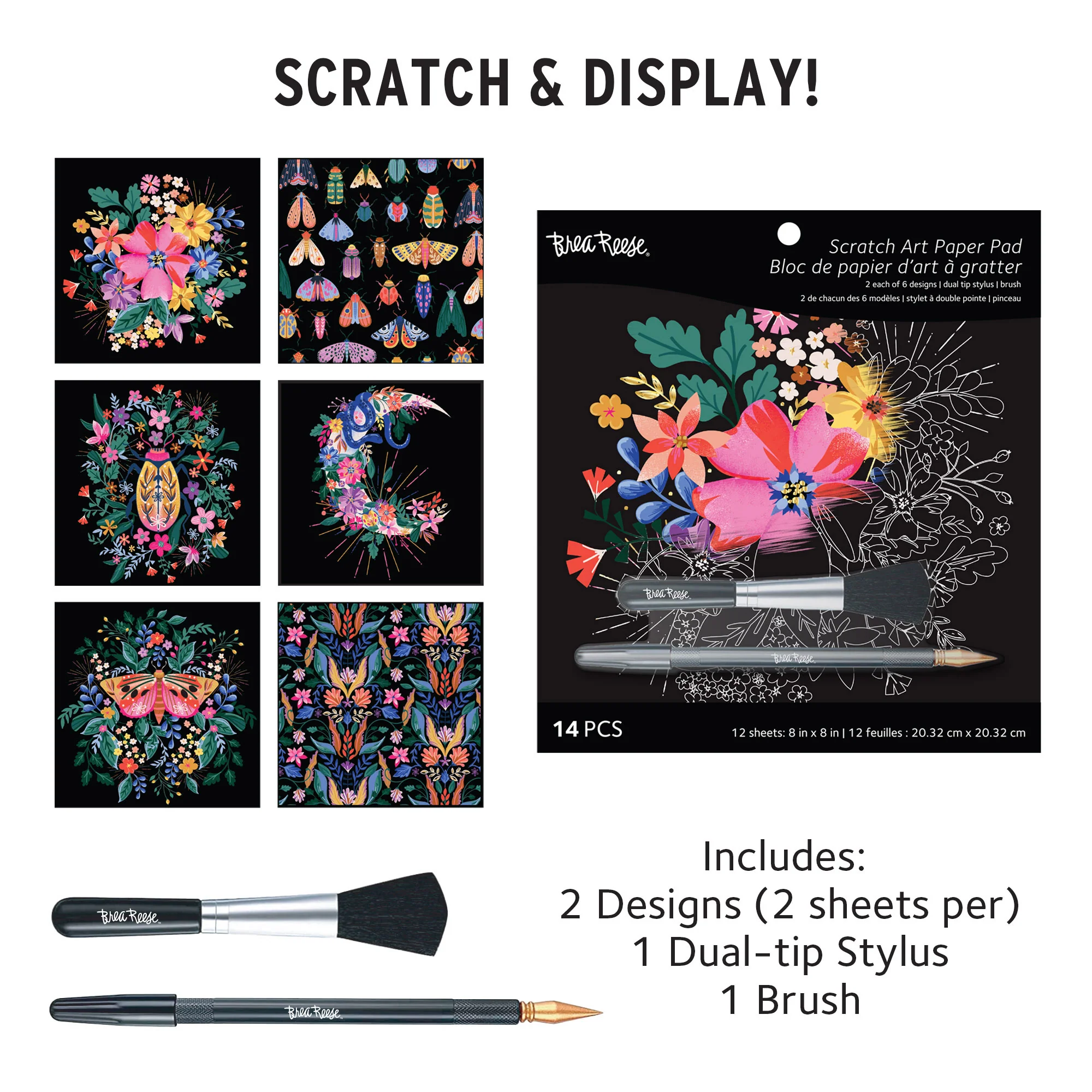 Brea Reese Scratch Art Paper Pad - Mystical - 12 Designs - Image 5