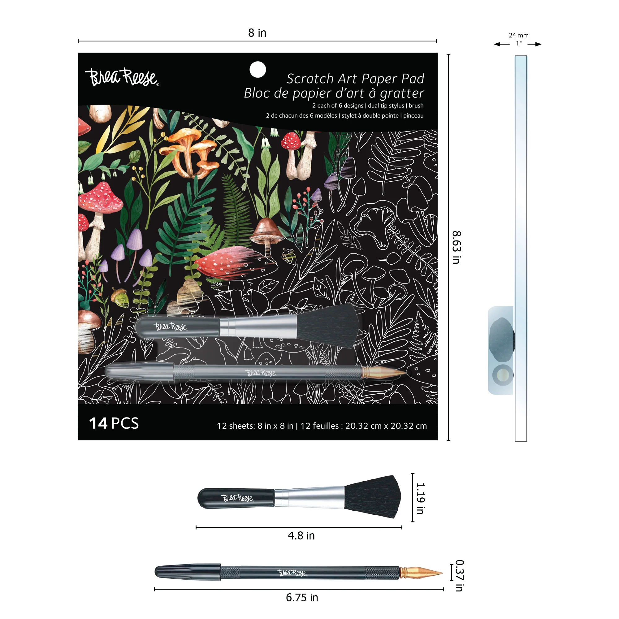 Brea Reese Scratch Art Paper Pad - Nature 12 Designs - Image 4