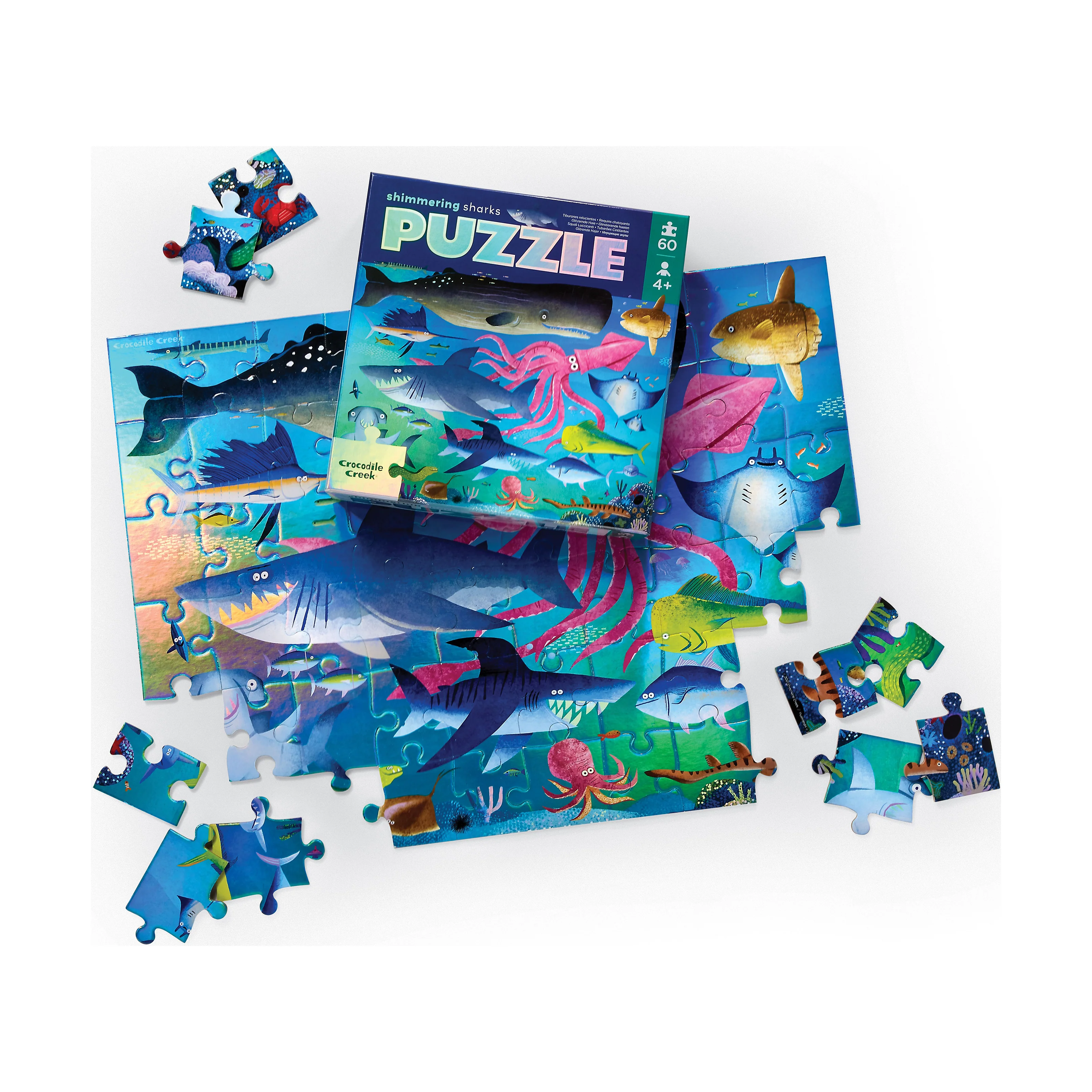 Crocodile Creek Shimmering Sharks Holographic Jigsaw Puzzle - 50 pc - Image 3