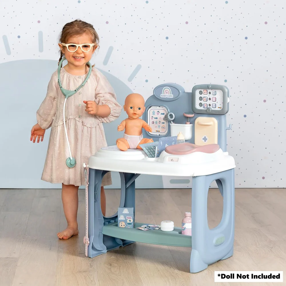 Smoby Baby Childcare Center Playset - Pastel with 24 Medical Toy Accessories, for Kids Age 3+ - Image 3