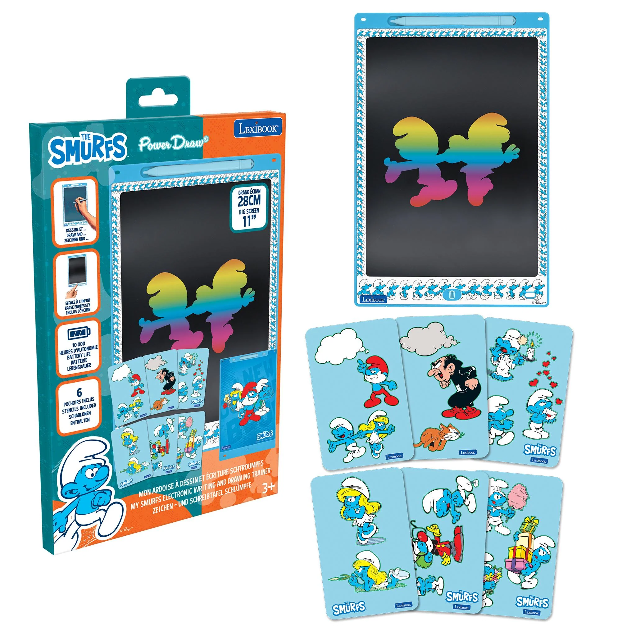 Smurfs Magic Canvas 11'' Multicolor Learning Drawing Tablet - Turquoise - Image 3