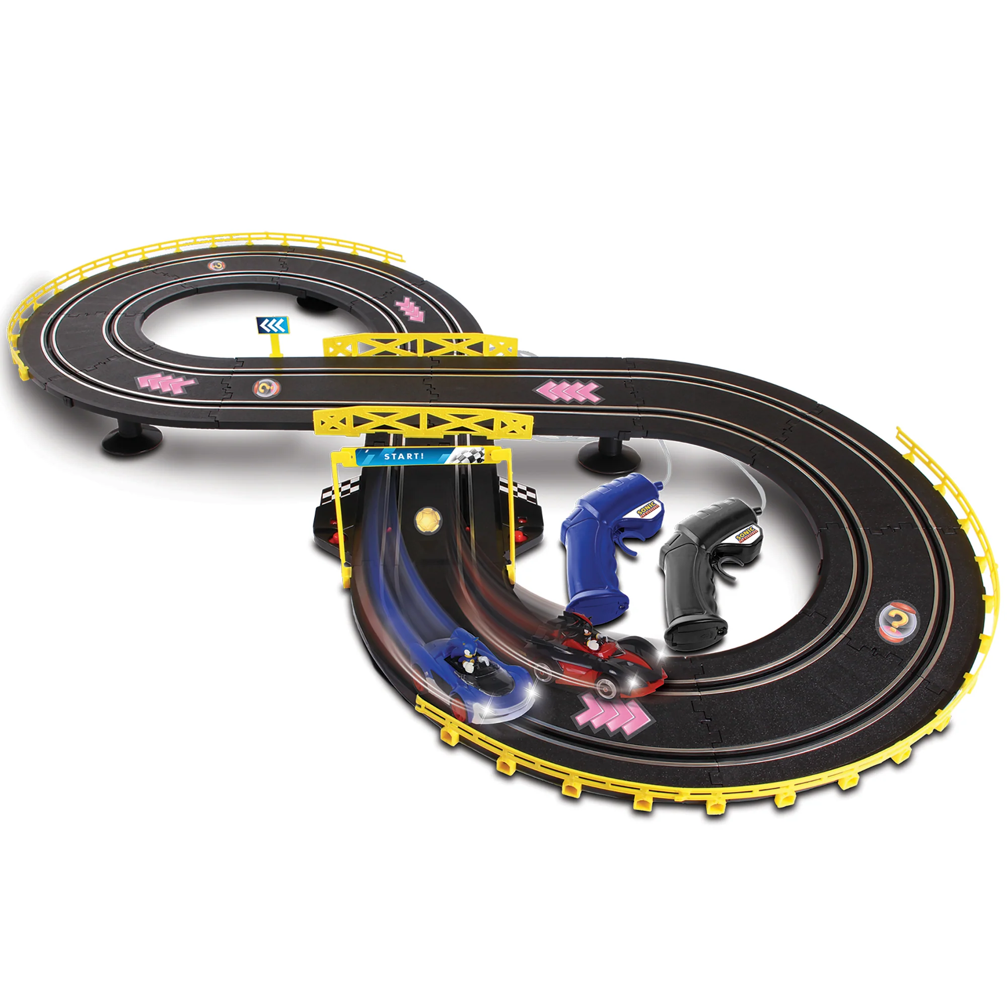 NKOK Sonic Crossworlds Slot Car Race Set With Sonic & Shadow