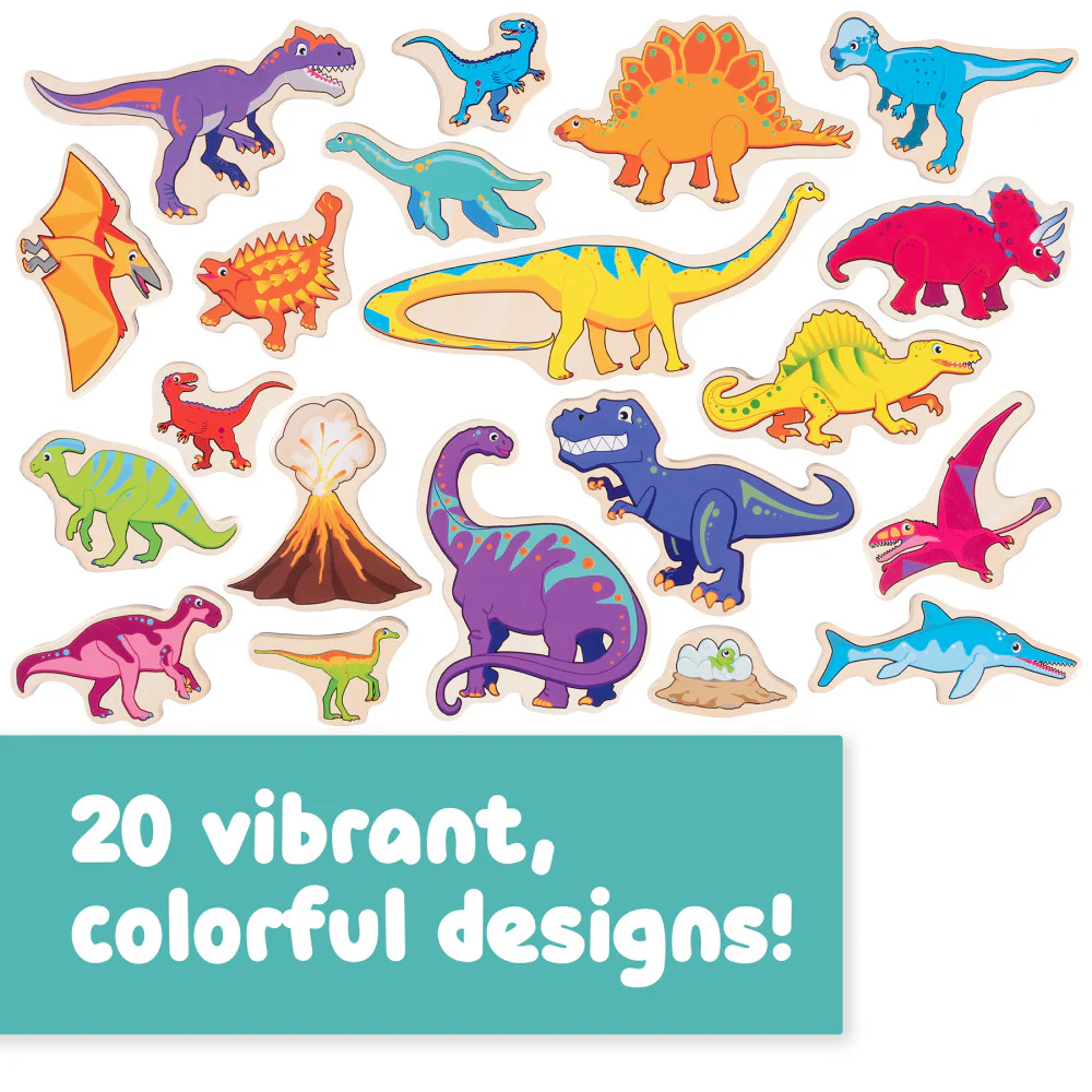Spark & Wow Dinosaur Adventure Wooden Magnet Set - 20 Pieces - Image 9