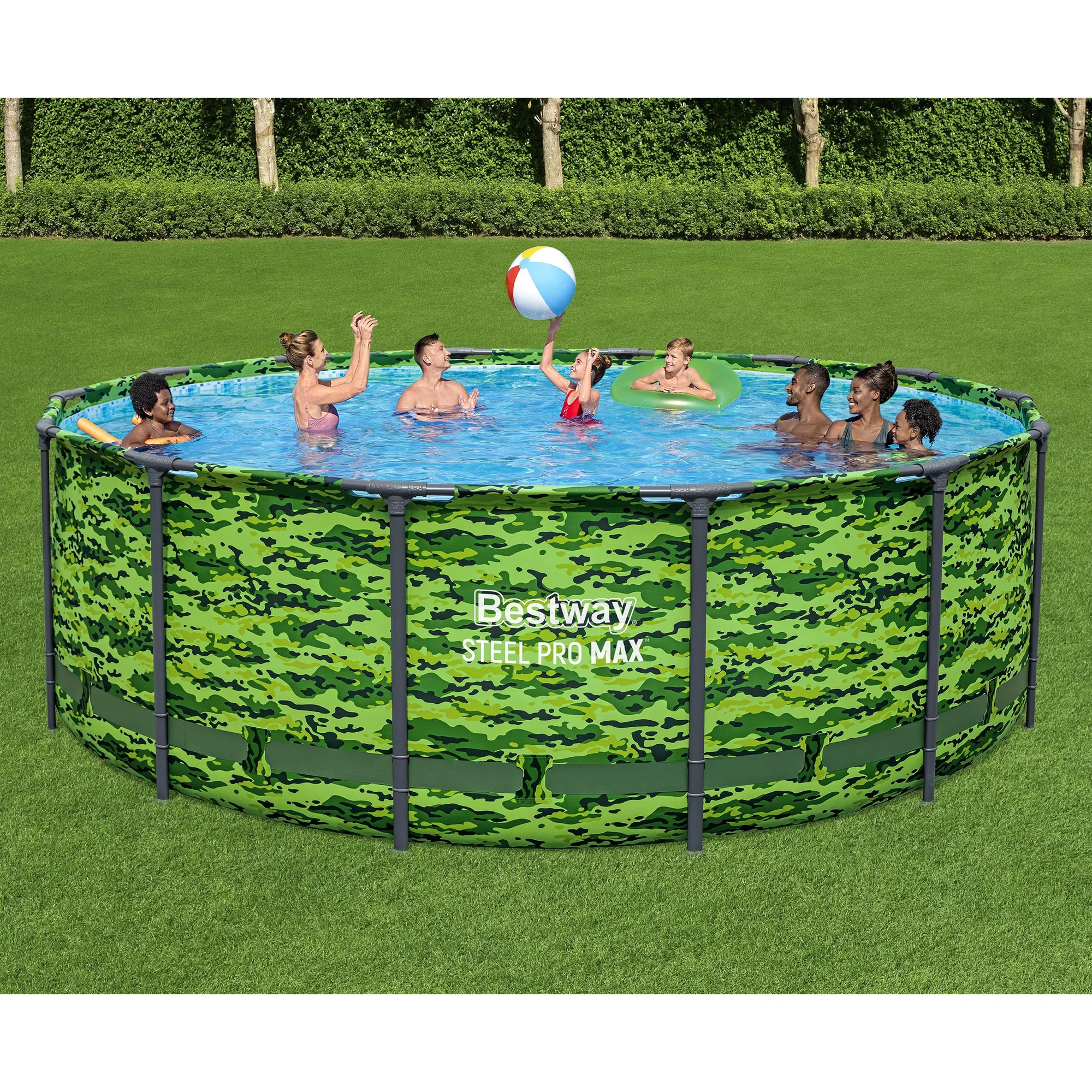 Steel Pro MAX Camo Above Ground Pool Set With Filter Pump And Ladder - 14 Ft x 48 In - Image 4