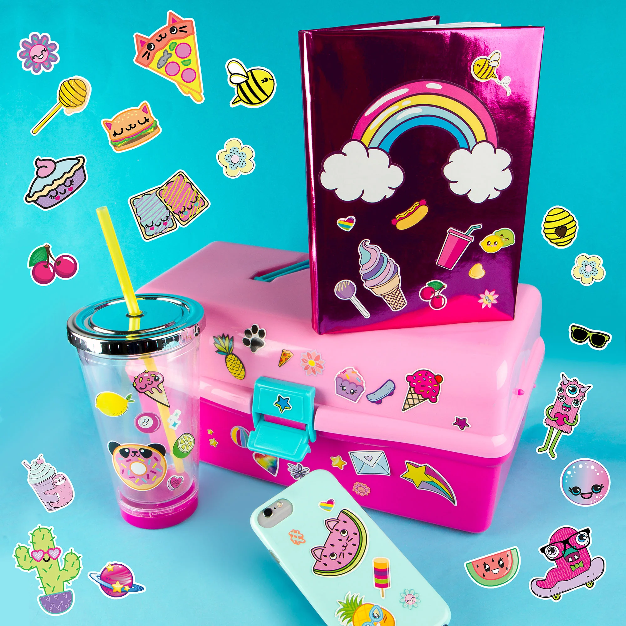 Sticker Mania 4-Pack Sticker Books - Themes Including Cute, Photoreal, Food, Animals - Image 3