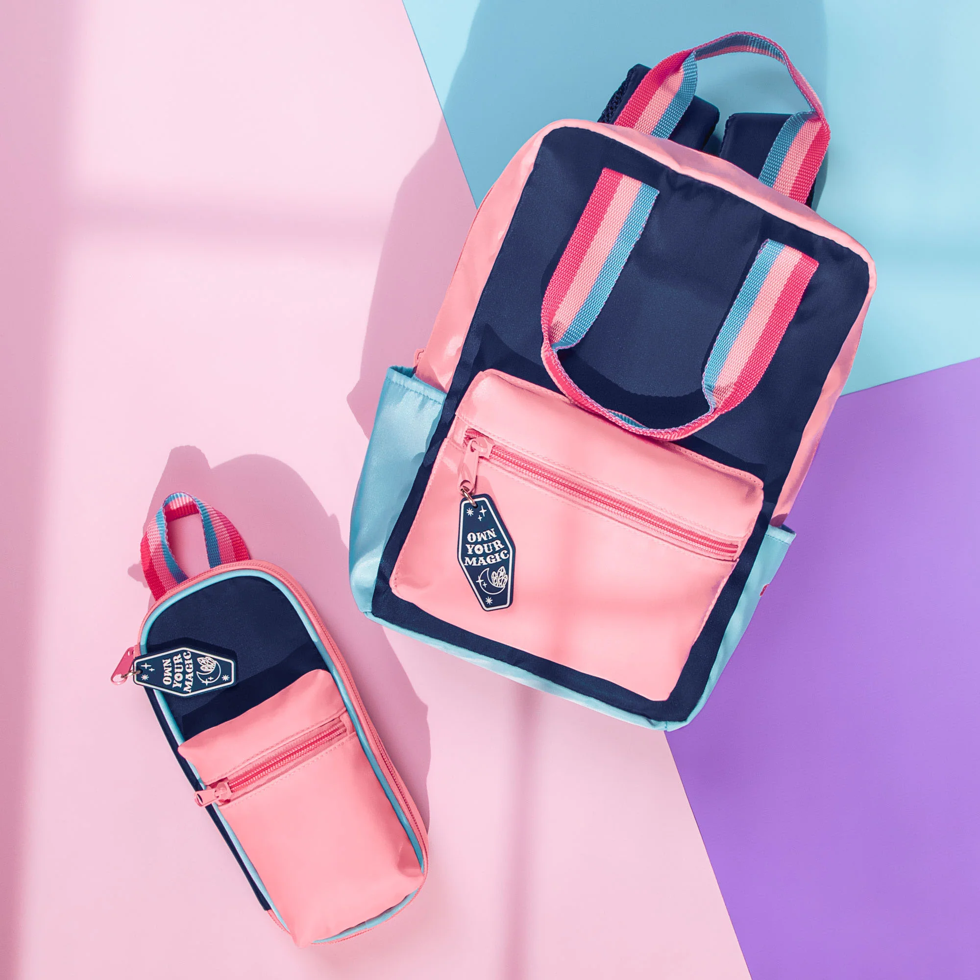 Style.Lab Harlow Colorblock Backpack & Pouch Set