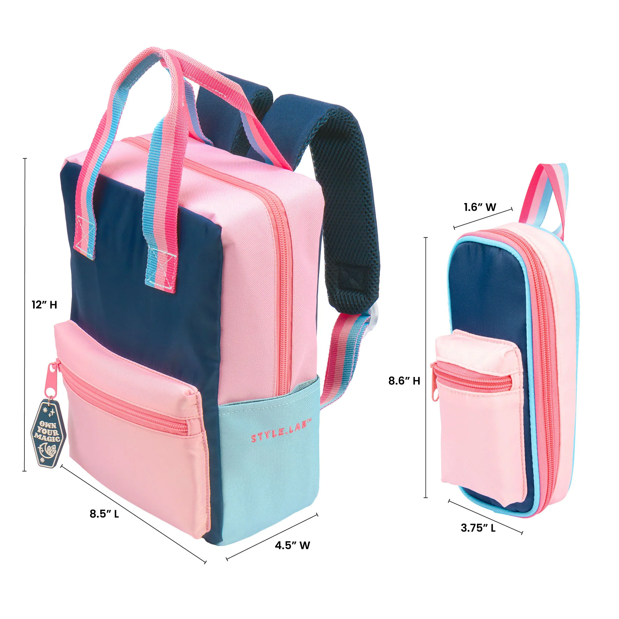 Style.Lab Harlow Colorblock Backpack & Pouch Set - Image 2