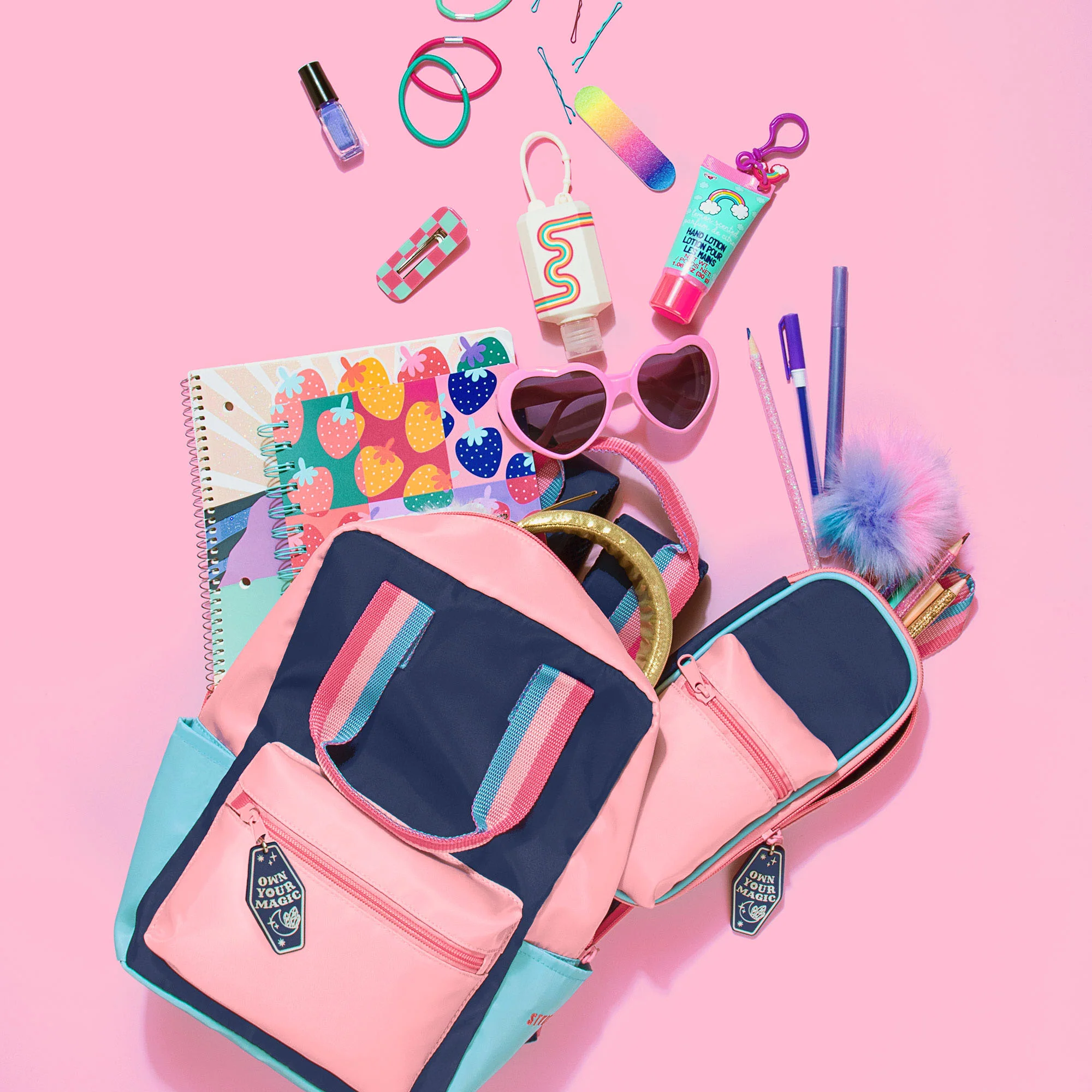 Style.Lab Harlow Colorblock Backpack & Pouch Set - Image 3