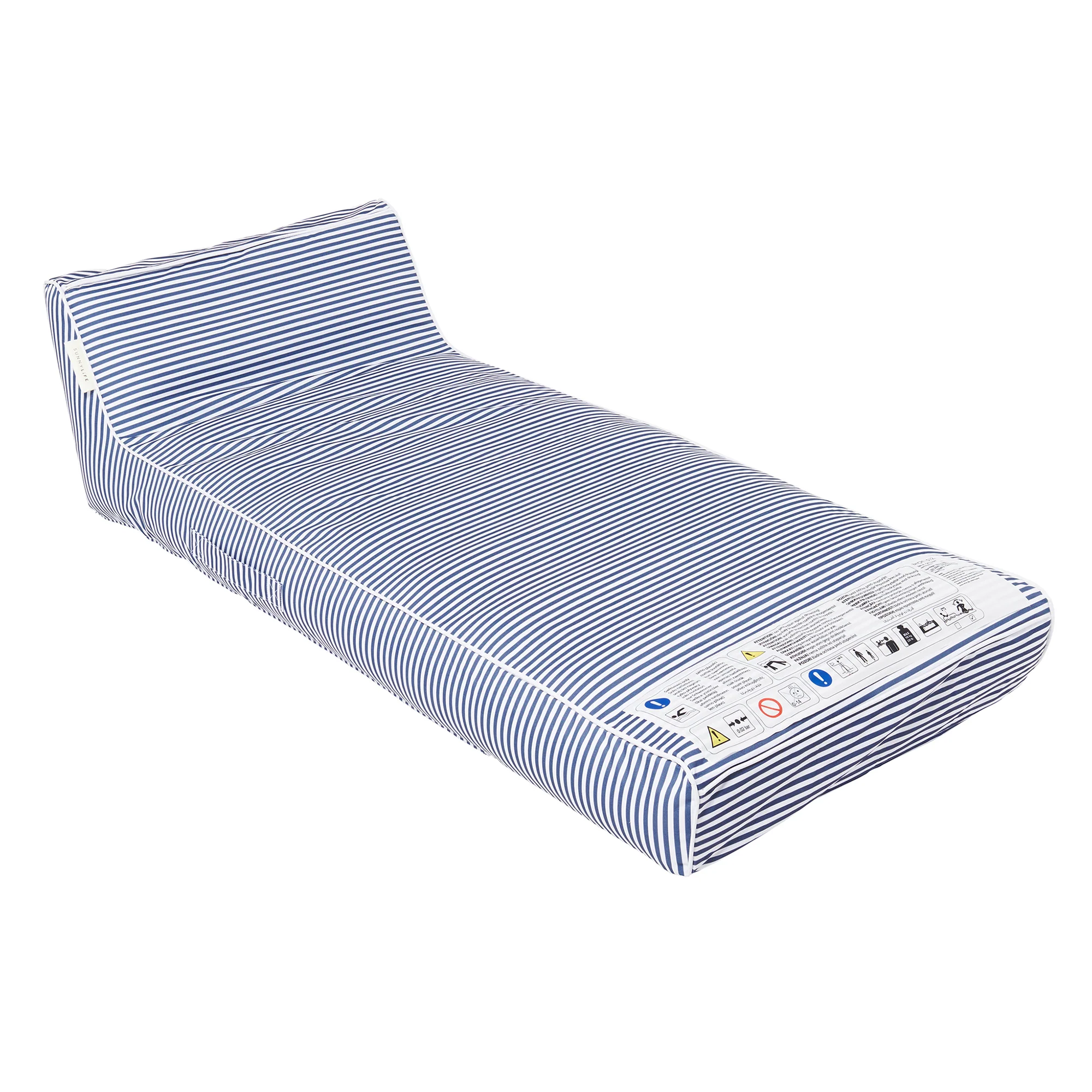 Sunnylife Luxe Lie-On Lounger - Le Weekend Navy - Inflatable Pool Float with Removable Cover