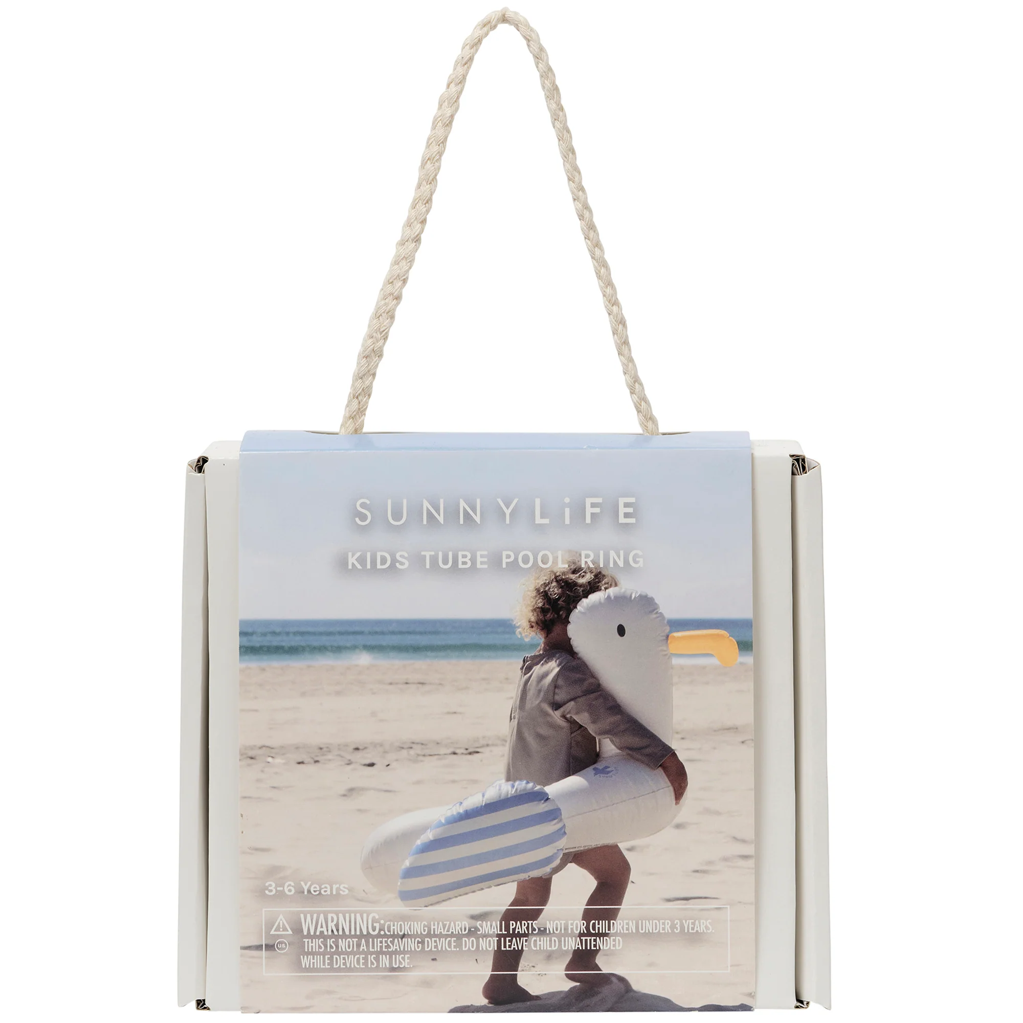 Sunnylife Sid The Seagull Inflatable Pool Ring - Blue Stripe - Image 2