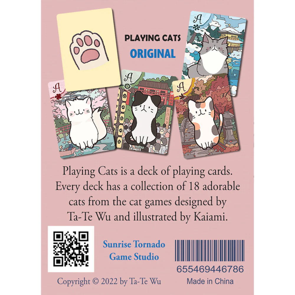 Sunrise Tornado: Playing Cats: Cat Sudoku Paws - Standard Playing Card Deck - Image 3