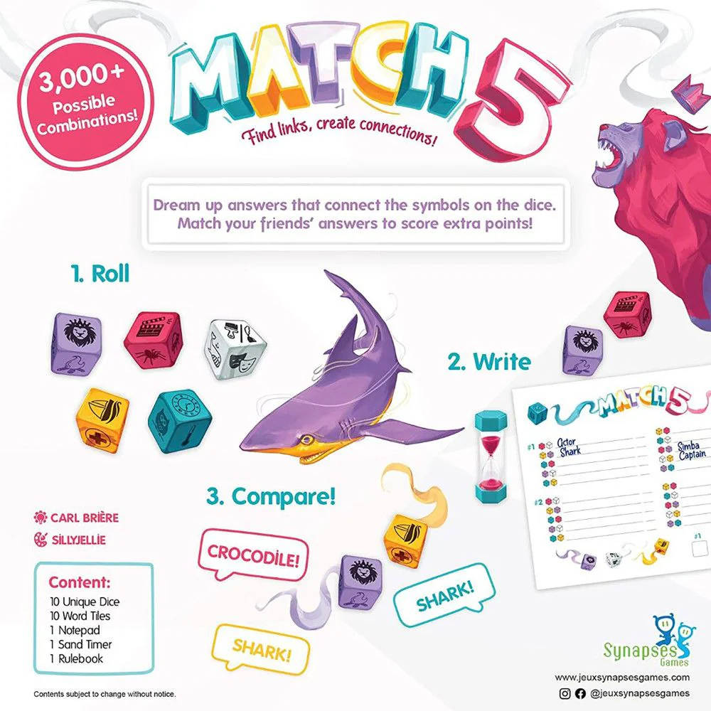 Synapses Games Match 5 Creative Word Linking Board Game - Image 2