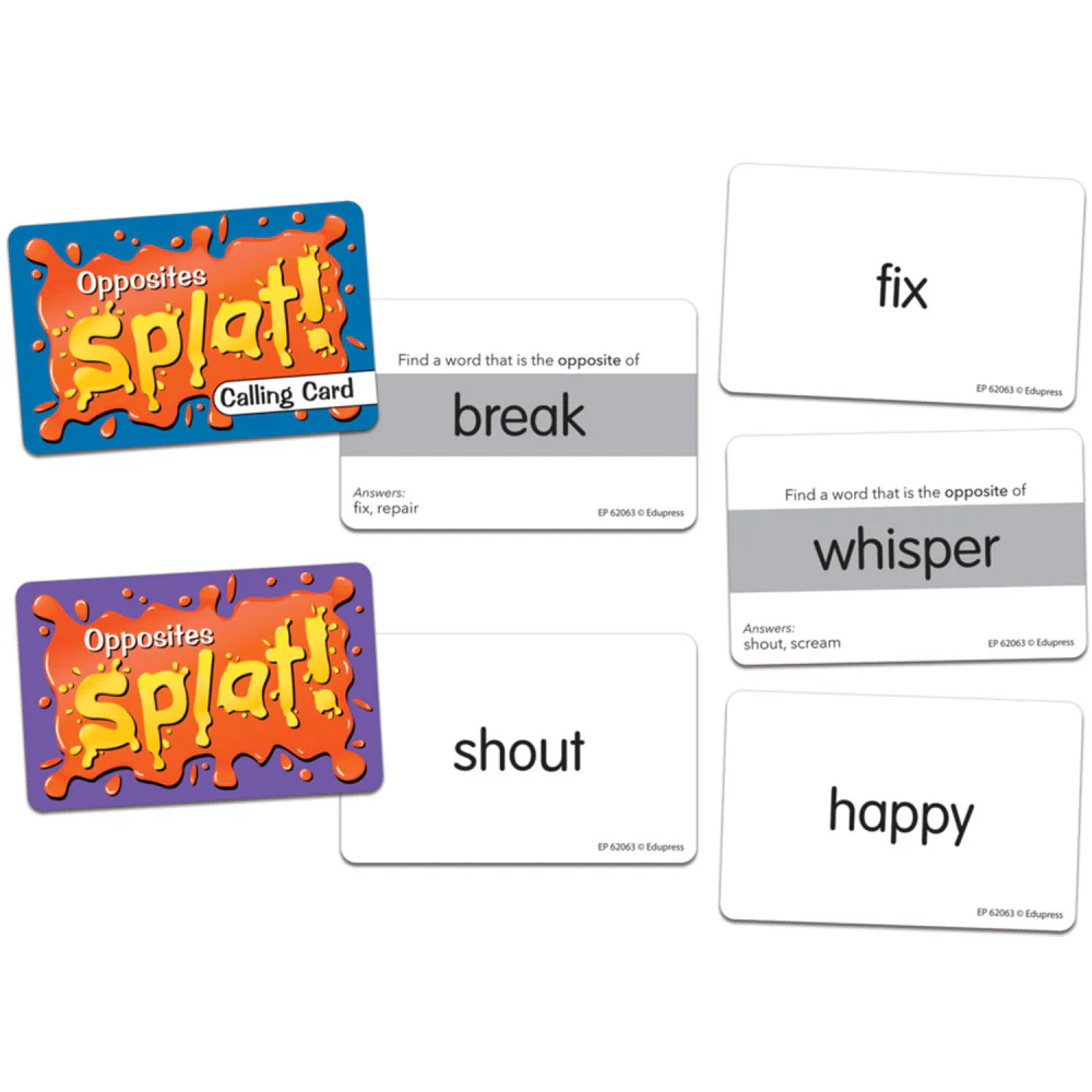 Teacher Created Resources Opposites Splat Game - Fast-Paced Reading Card Game - Image 2