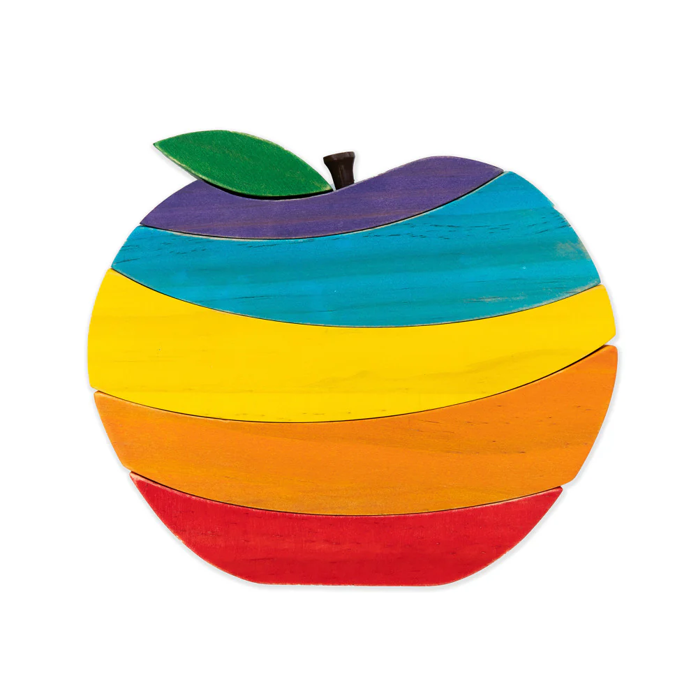 The Freckled Frog Apple-Shaped Wooden Puzzle - 6 pc - Image 2
