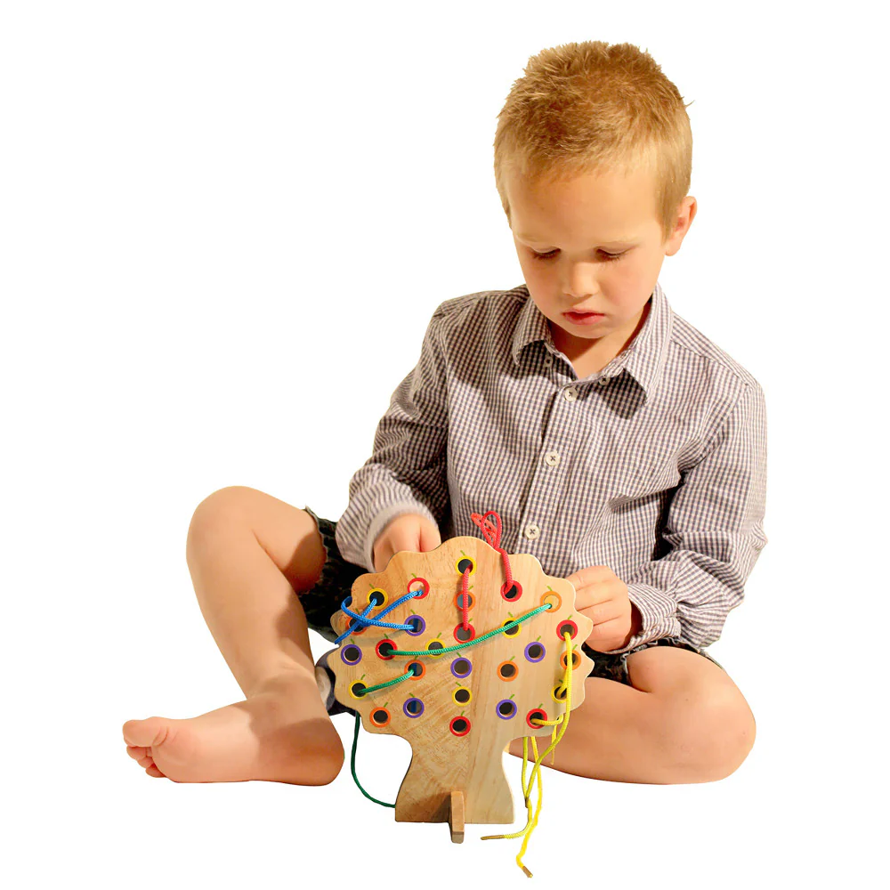The Freckled Frog Threading Tree - Colorful Lacing Educational Toy - Image 3