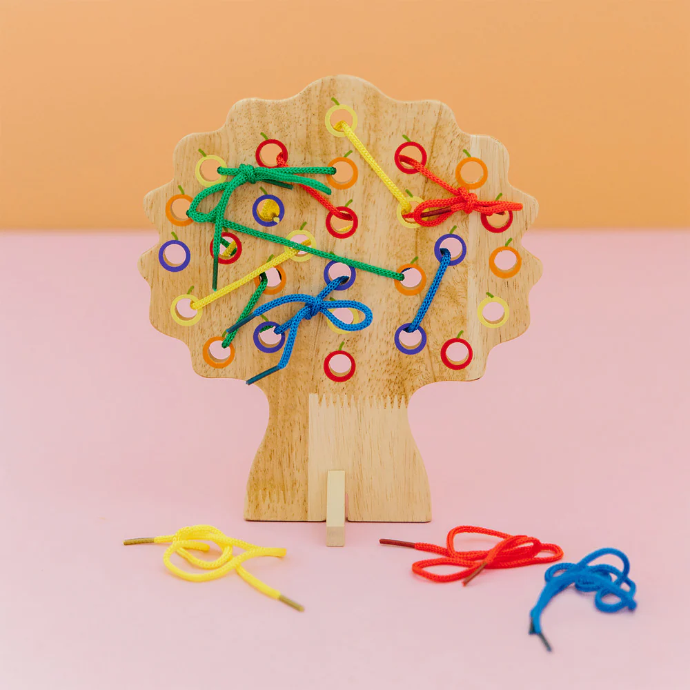 The Freckled Frog Threading Tree - Colorful Lacing Educational Toy - Image 4