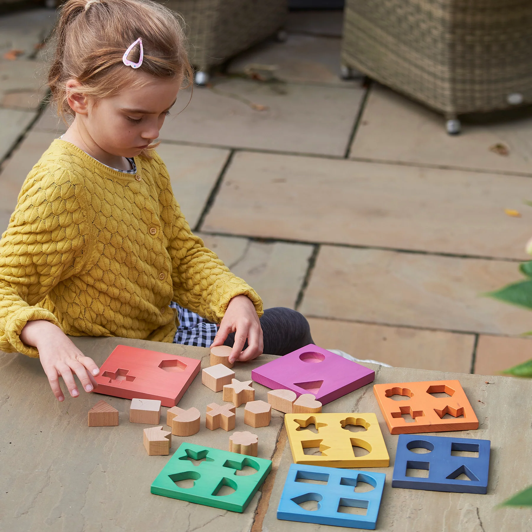 TickiT Rainbow Wooden Shape Stacker ‚Äì Colorful Educational Toy - Image 4