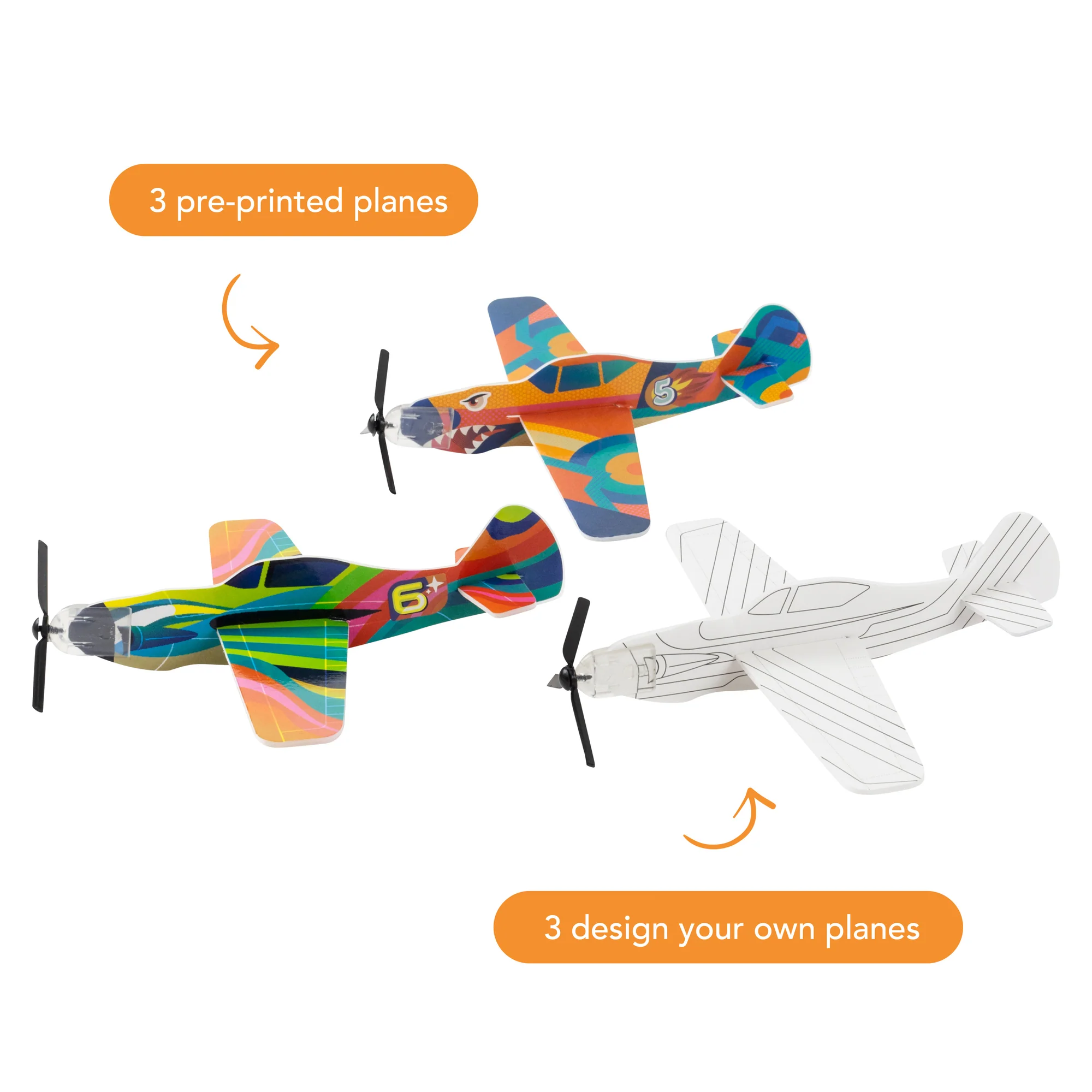 Tiger Tribe Jet Racers - Bullseye Foam Plane Craft Kit - Image 4