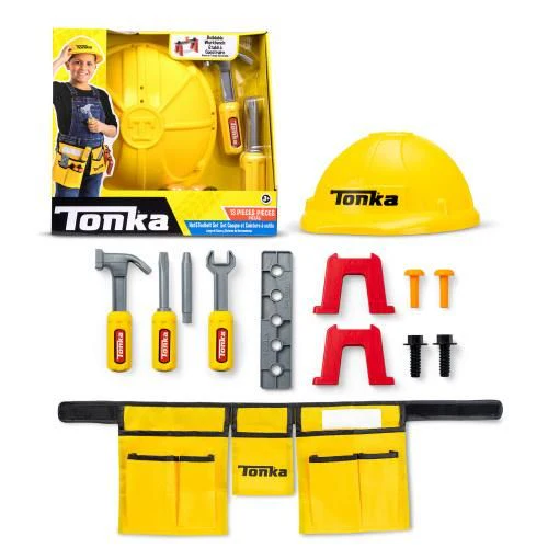 Tonka 13-Piece Tough Tool Belt and Adjustable Hard Hat Set