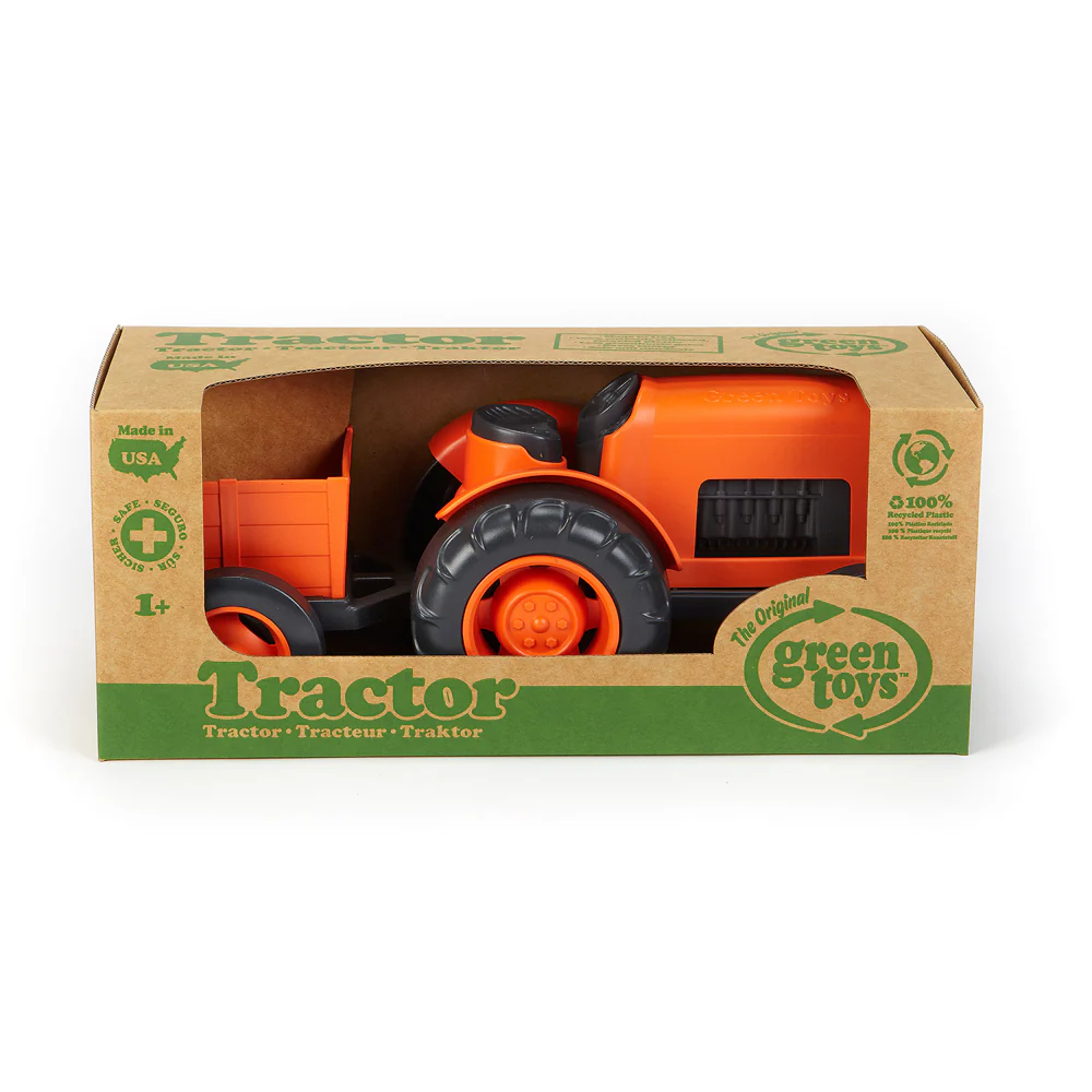 Green Toys Eco-Friendly Tractor with Detachable Cart - Image 2