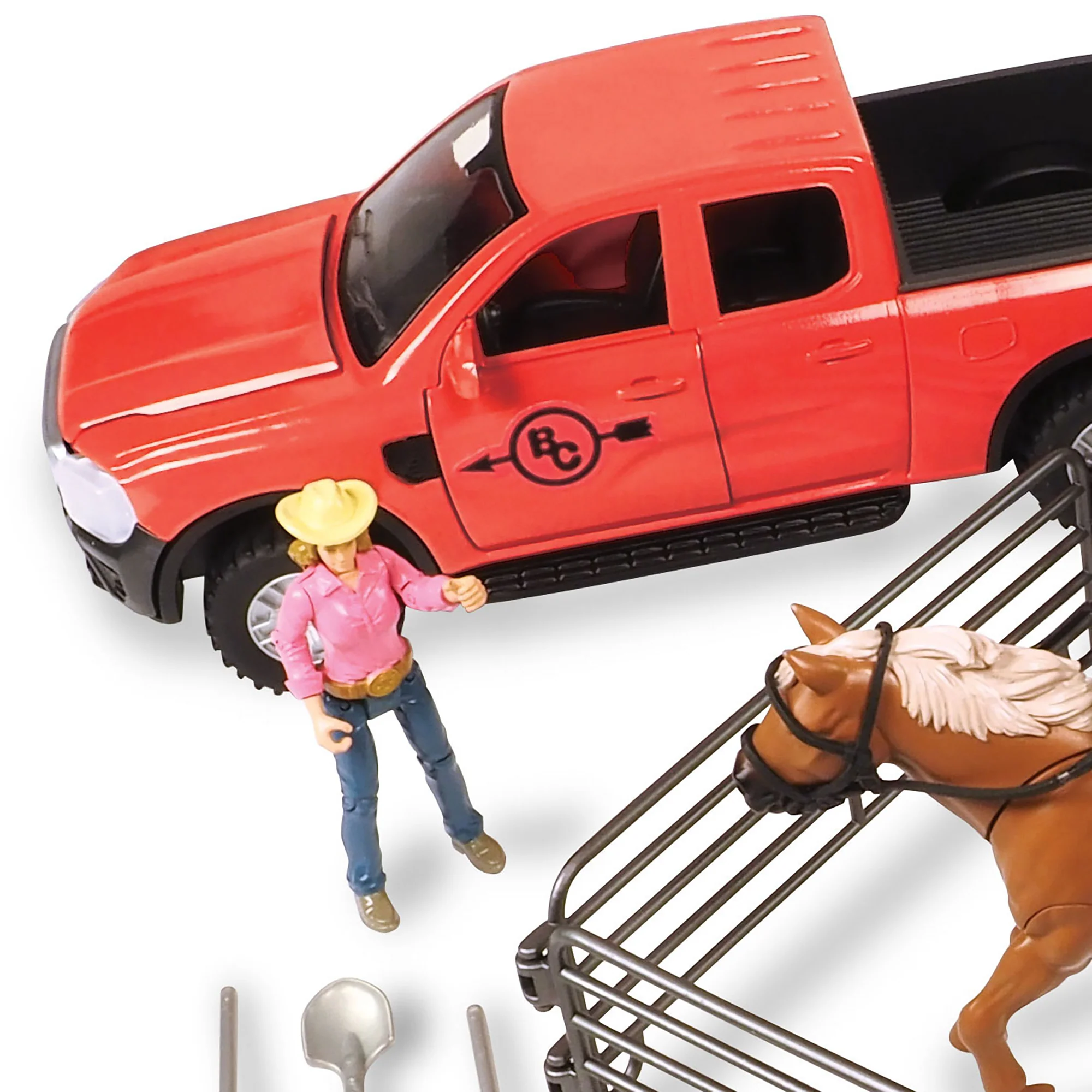 Big Country Adventures Truck & Horse Trailer 24-Piece Playset With Lights And Sounds - Image 4
