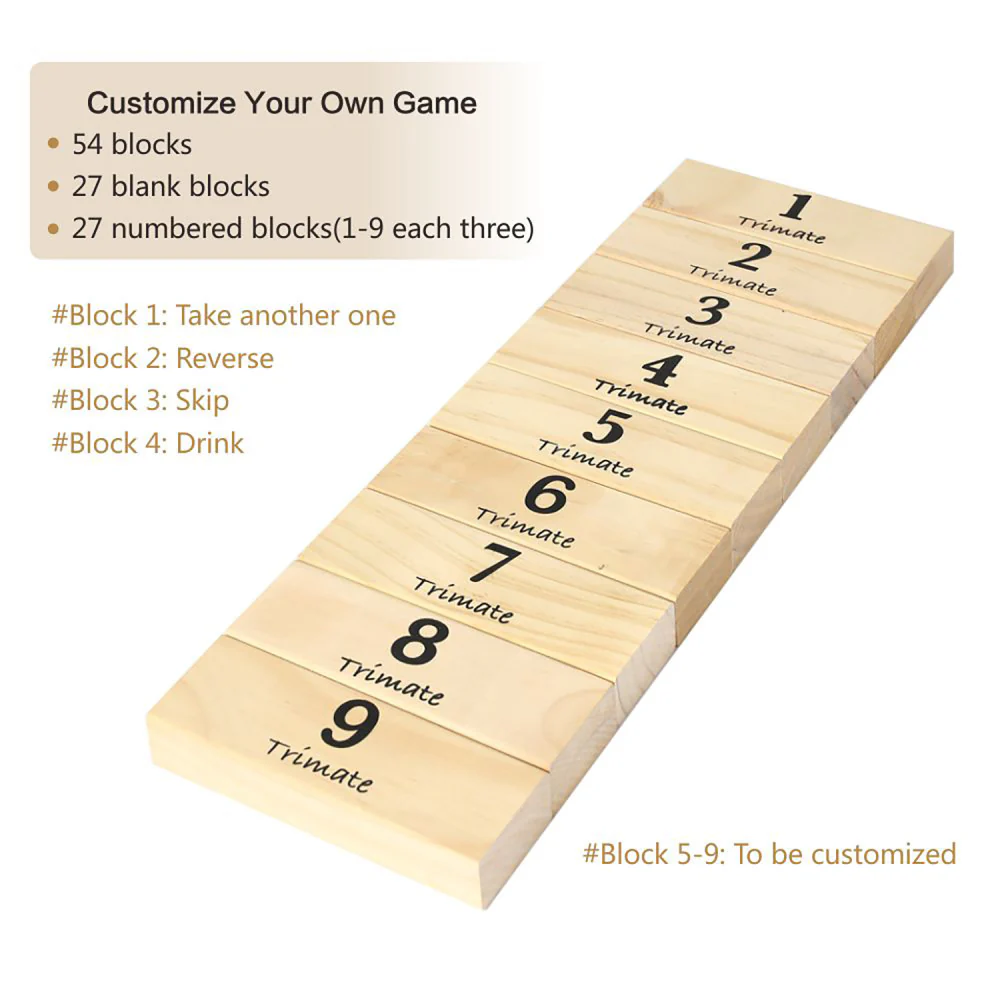 Trimate Tumbling Tower Giant 28" - Double-Sanded Smooth Natural Wood - Image 5