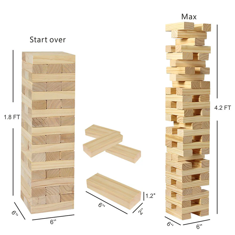 Trimate Tumbling Tower Large - Towering Pine Wood Game - Image 2