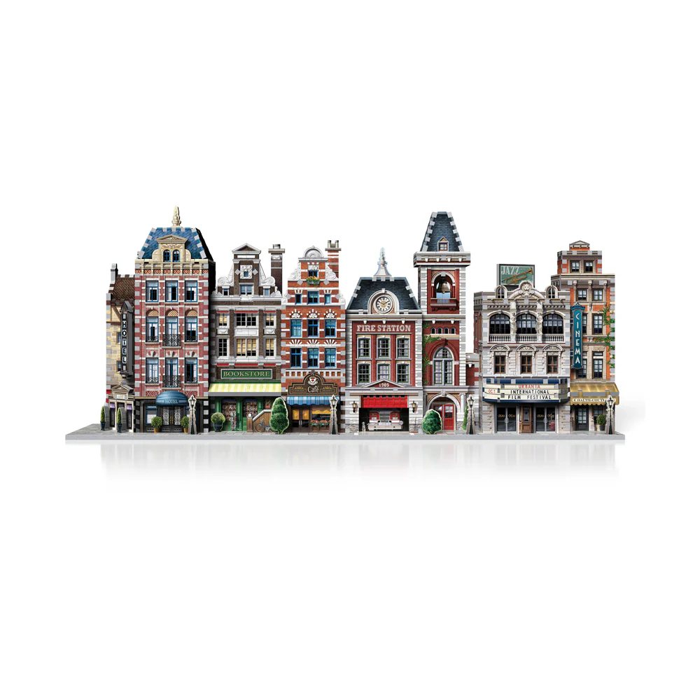 Wrebbit Urbania Collection - 1165 Piece 3D Puzzle Set: Hotel, Cinema, Cafe, Fire Station - Image 2
