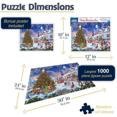 White Mountain Winter Village Christmas Tree Jigsaw Puzzle - 1000 pc - Image 3