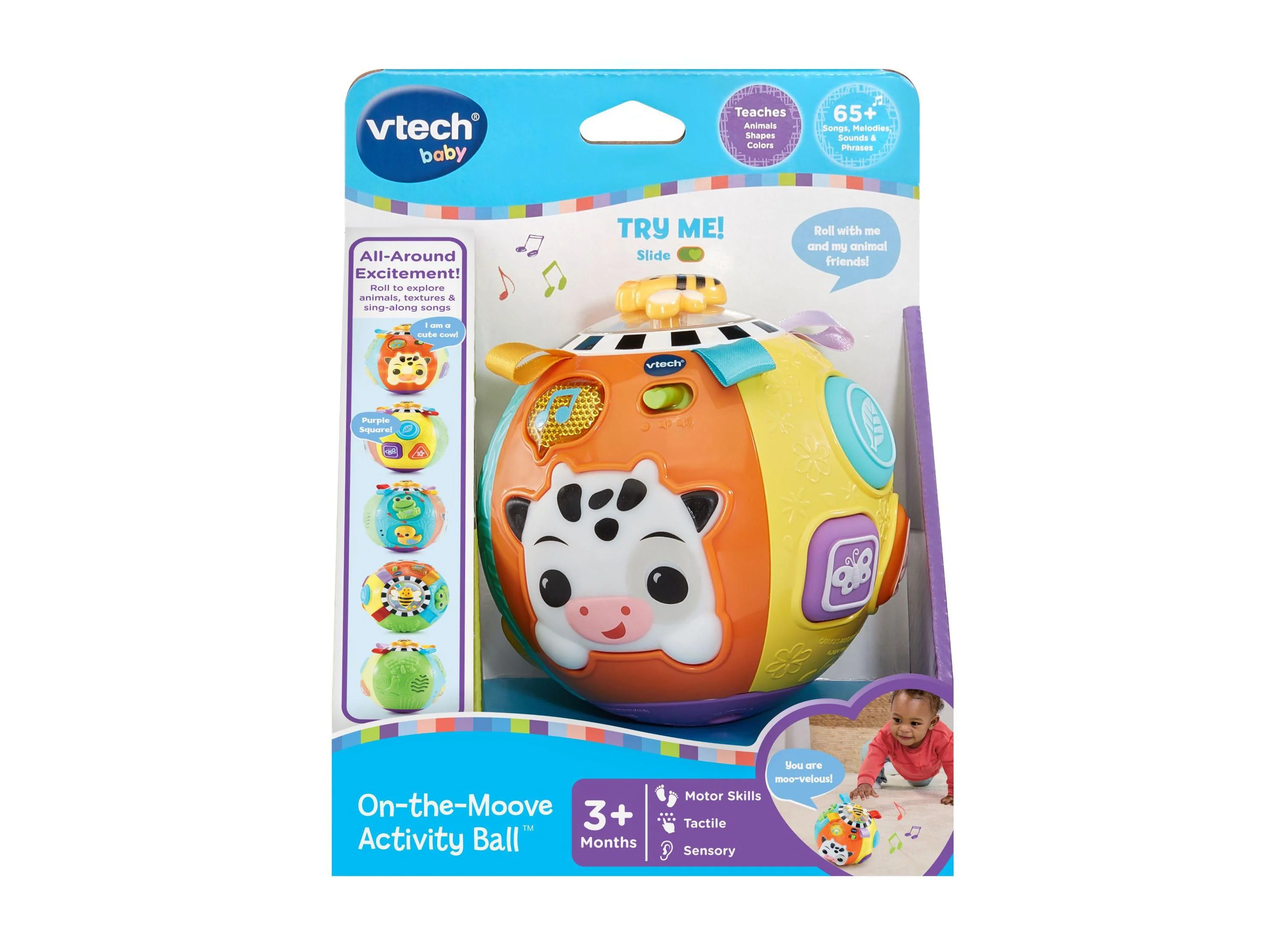 VTech Baby On-The-Moove Activity Ball Interactive Crawl Toy - Image 5