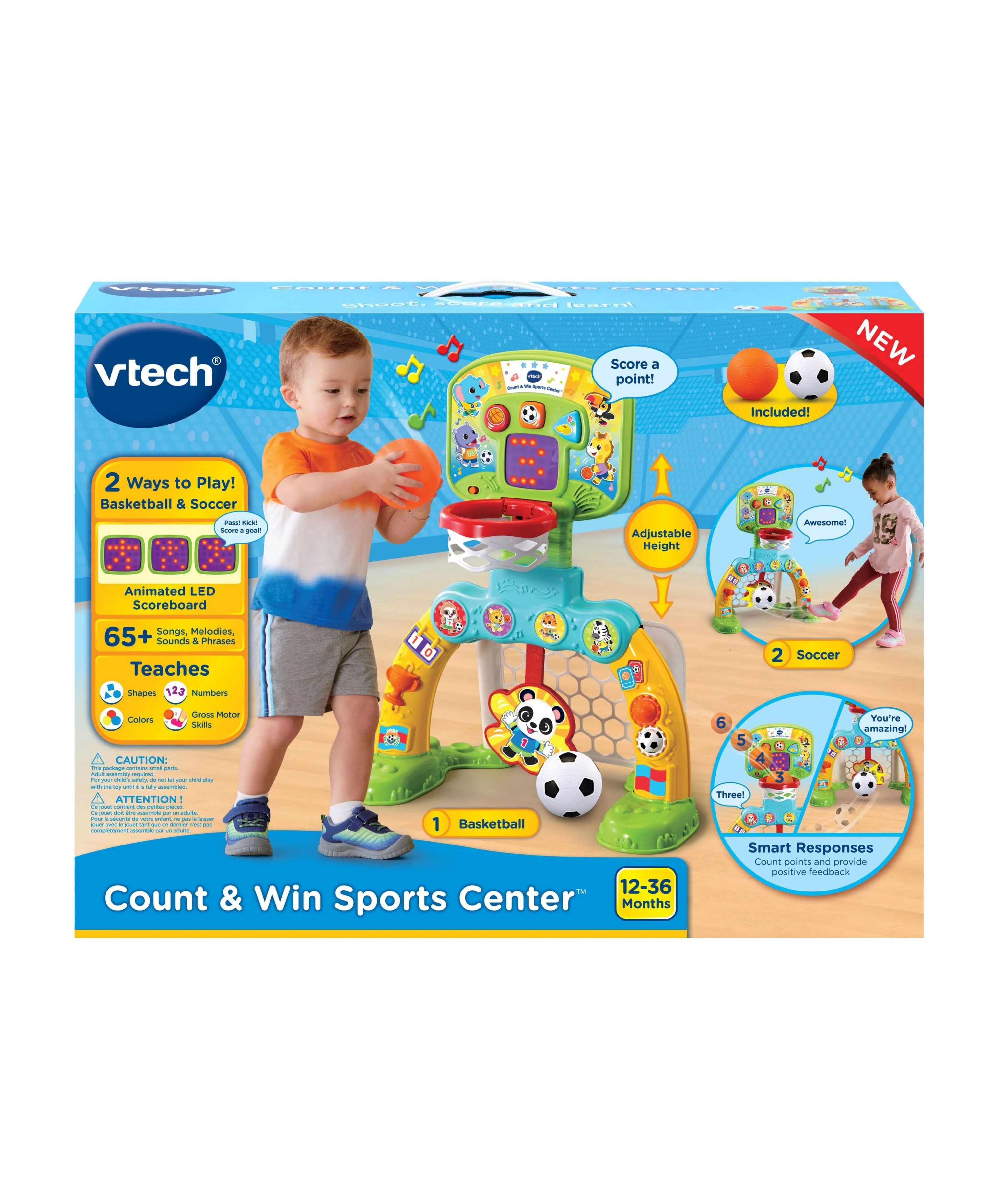 VTech Count & Win Sports Center with Interactive Basketball and Soccer Ball - Image 2