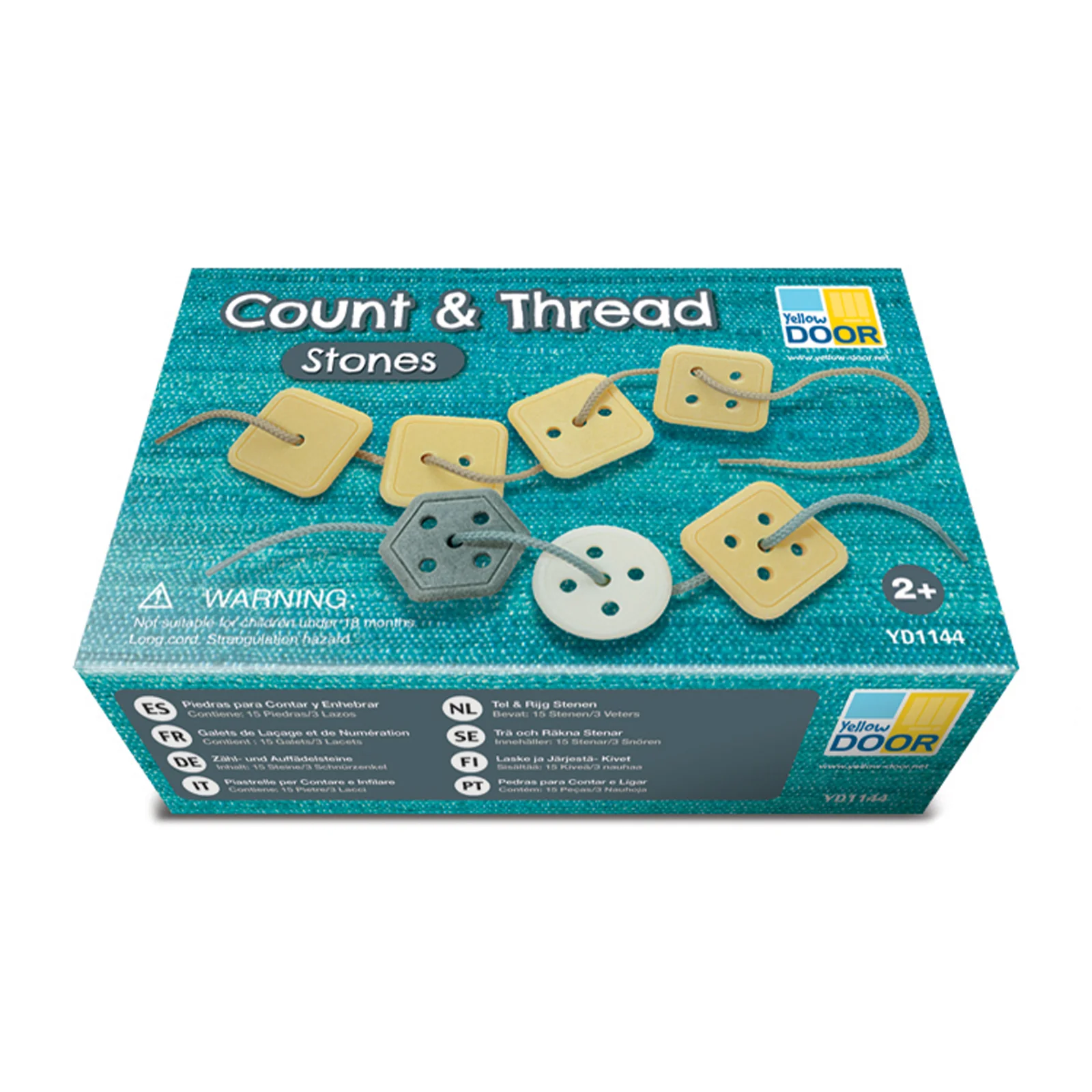 Yellow Door Count & Thread Stones - Educational Number and Shape Sorting Toy - Image 2