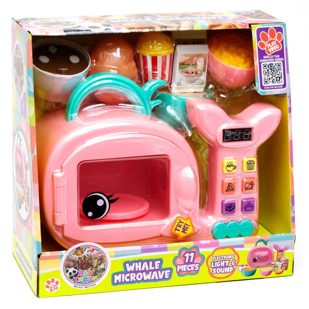 Zoo Troop Whale Microwave 17pc Interactive Playset with Sounds and Lights, Ages 2+
